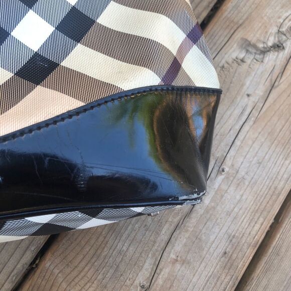 VINTAGE Burberry Purse BIG LOGO Brown - Picture 5 of 16